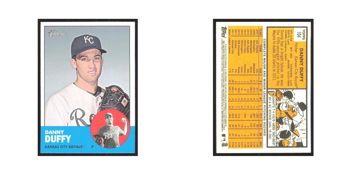 Danny Duffy 2012 Topps Heritage #104 Kansas City Royals Baseball Card NM