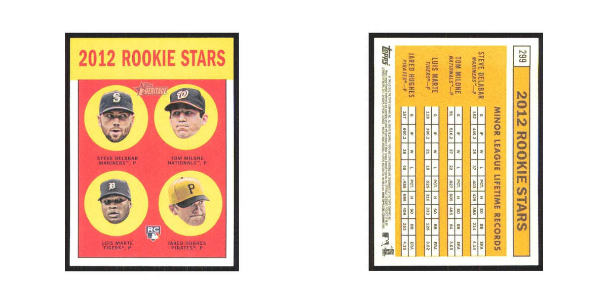 Steve Delabar Tom Milone Luis Marte Jared Hughes Rookie 2012 #299 NM