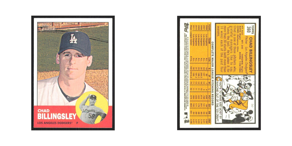 Chad Billingsley 2012 Topps Heritage #360 Los Angeles Dodgers Baseball Card NM