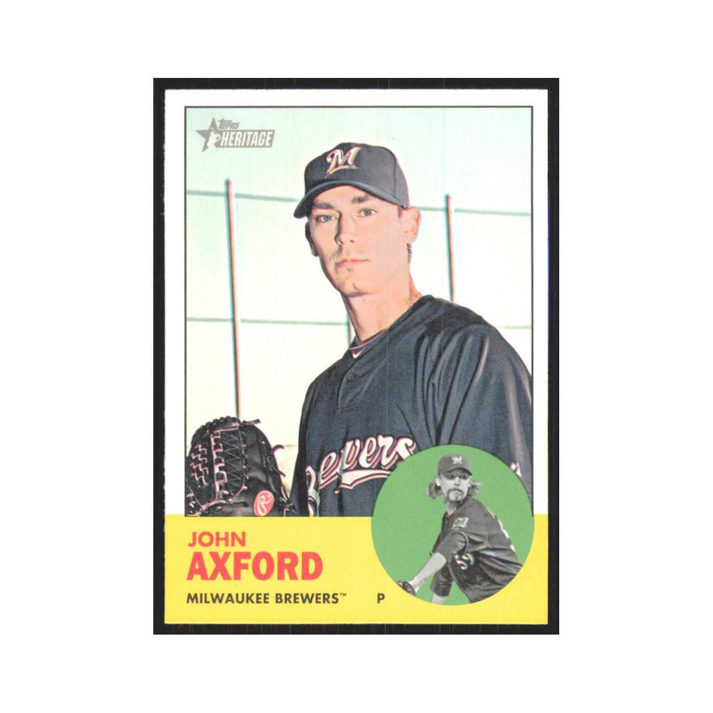 John Axford 2012 Topps Heritage #255 Milwaukee Brewers Baseball Card NM