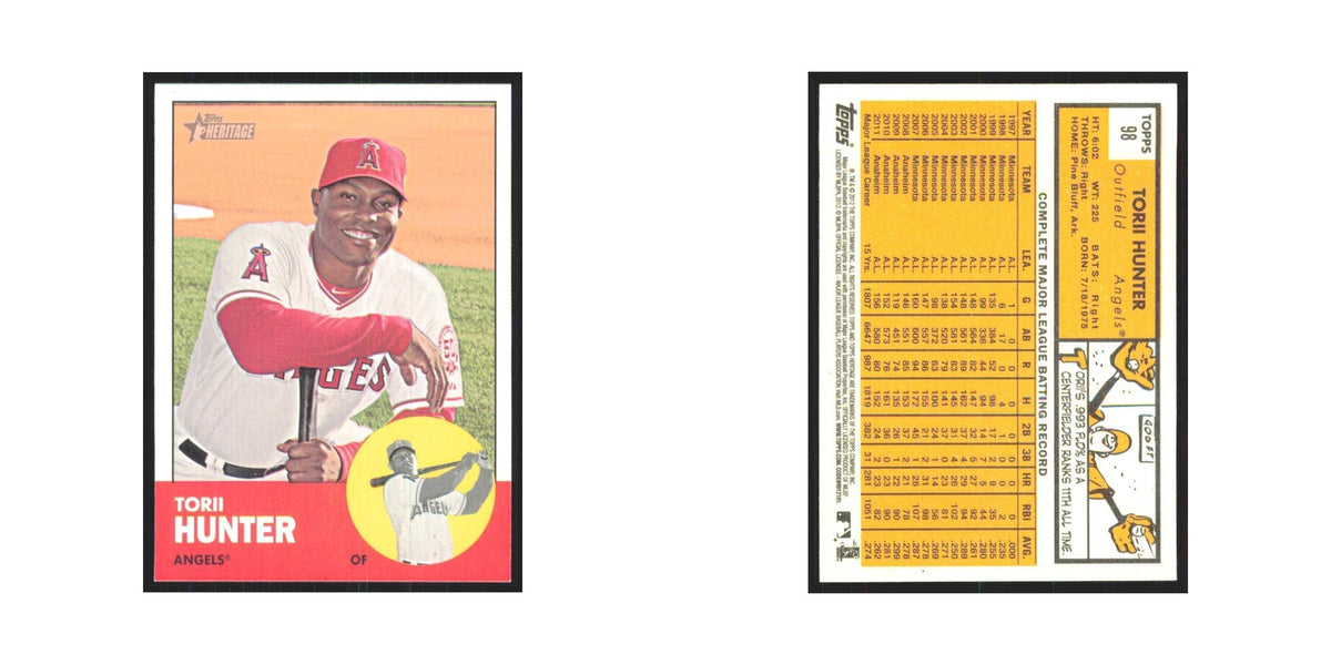 Torii Hunter 2012 Topps Heritage #98 Los Angeles Angels Baseball Card NM