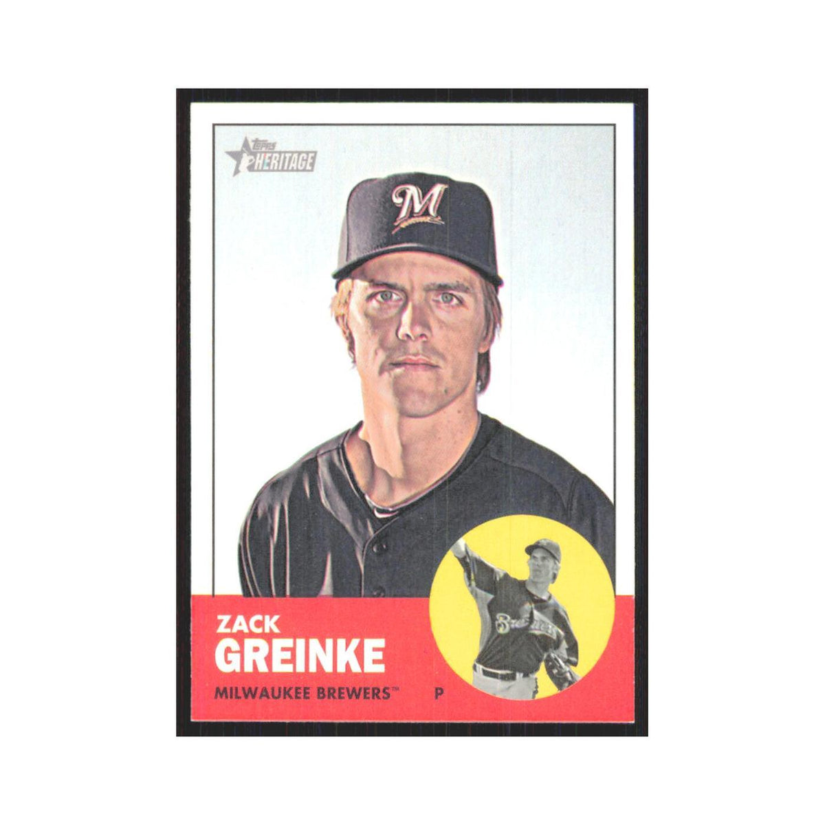 Zack Greinke 2012 Topps Heritage #320 Milwaukee Brewers Baseball Card NM