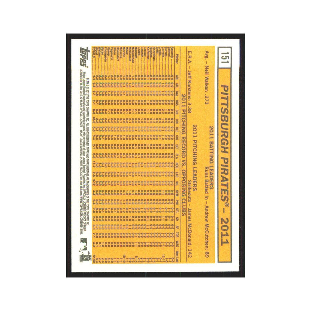 Pittsburgh Pirates 2012 Topps Heritage #151 Pittsburgh Pirates Baseball Card NM
