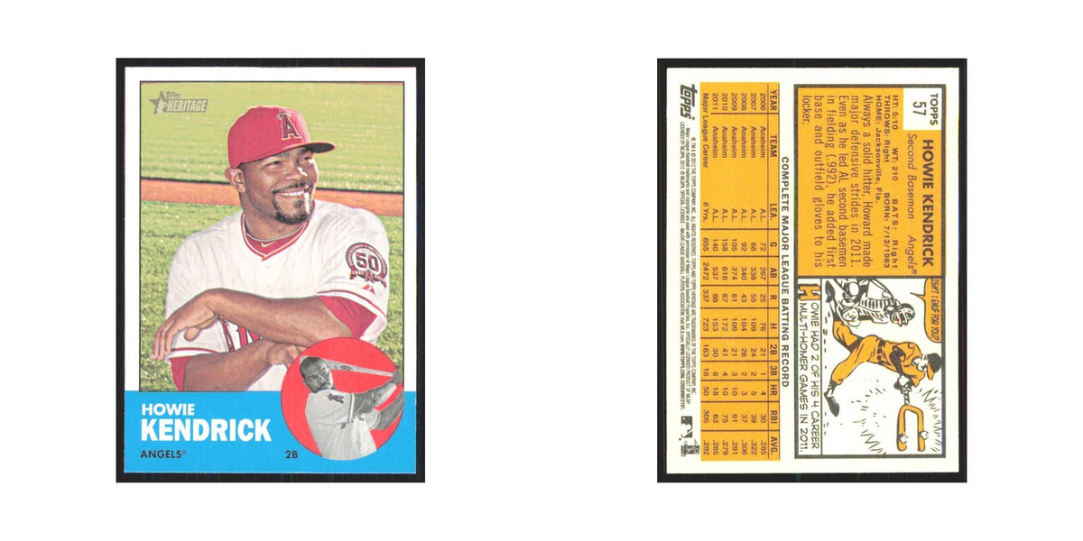 Howie Kendrick 2012 Topps Heritage #57 Los Angeles Angels Baseball Card NM