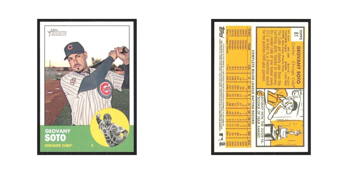Geovany Soto 2012 Topps Heritage #81 Chicago Cubs Baseball Card NM