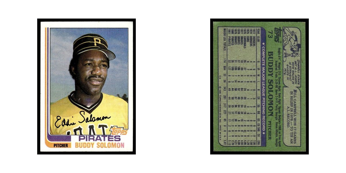 Buddy Solomon 1982 Topps #73.0 Pittsburgh Pirates Baseball Card EX