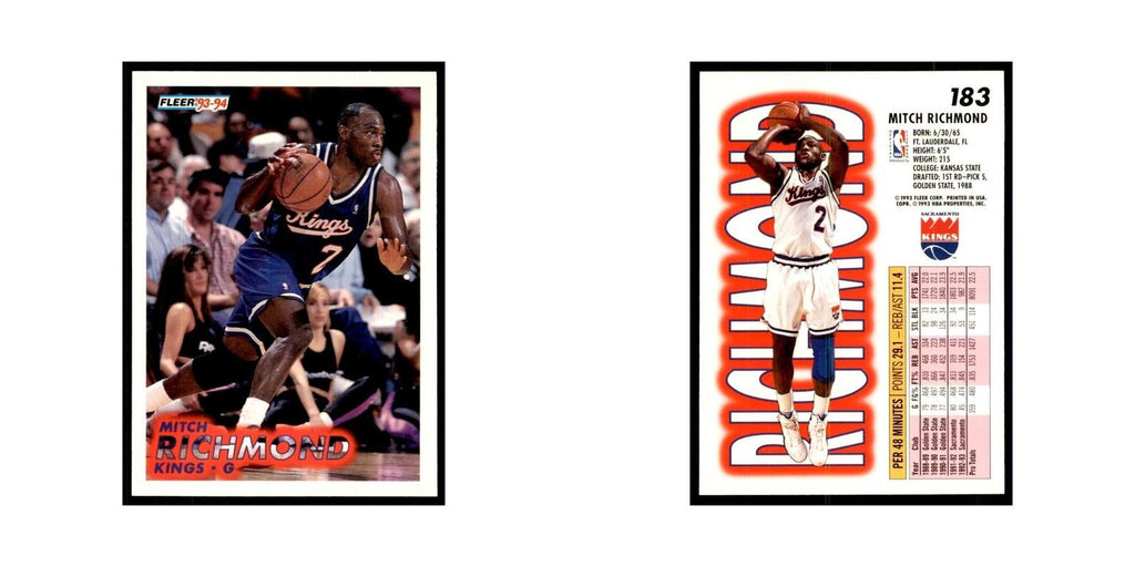 1993 Fleer. Mitch Richmond Basketball Cards #183