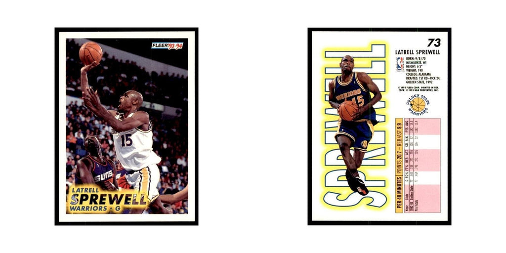 1993 Fleer. Latrell Sprewell Basketball Cards #73