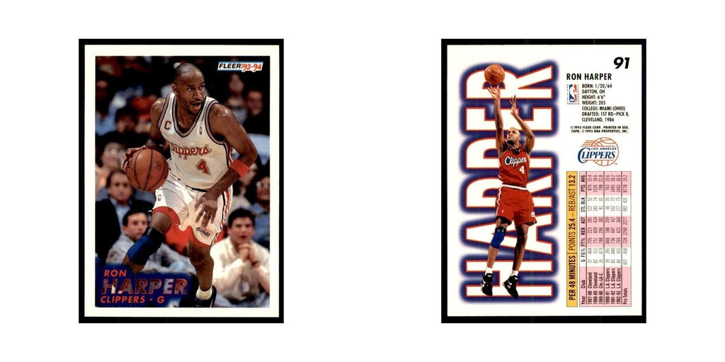 1993 Fleer. Ron Harper Basketball Cards #91