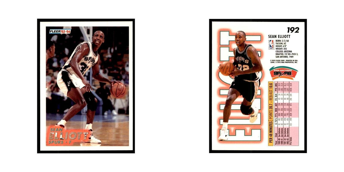 1993 Fleer. Sean Elliott Basketball Cards #192