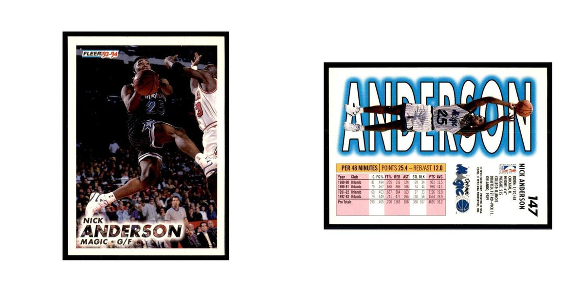 1993 Fleer. Nick Anderson Basketball Cards #147