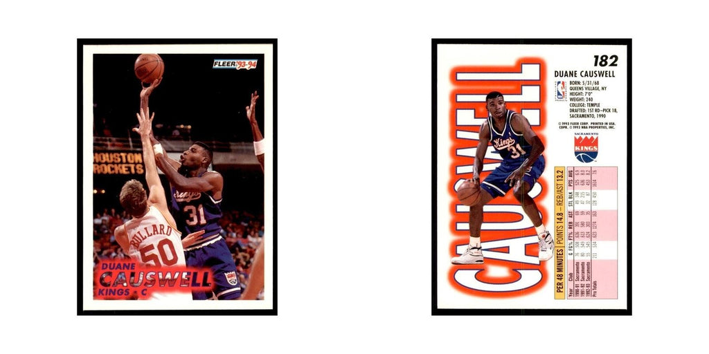 1993 Fleer. Duane Causwell Basketball Cards #182
