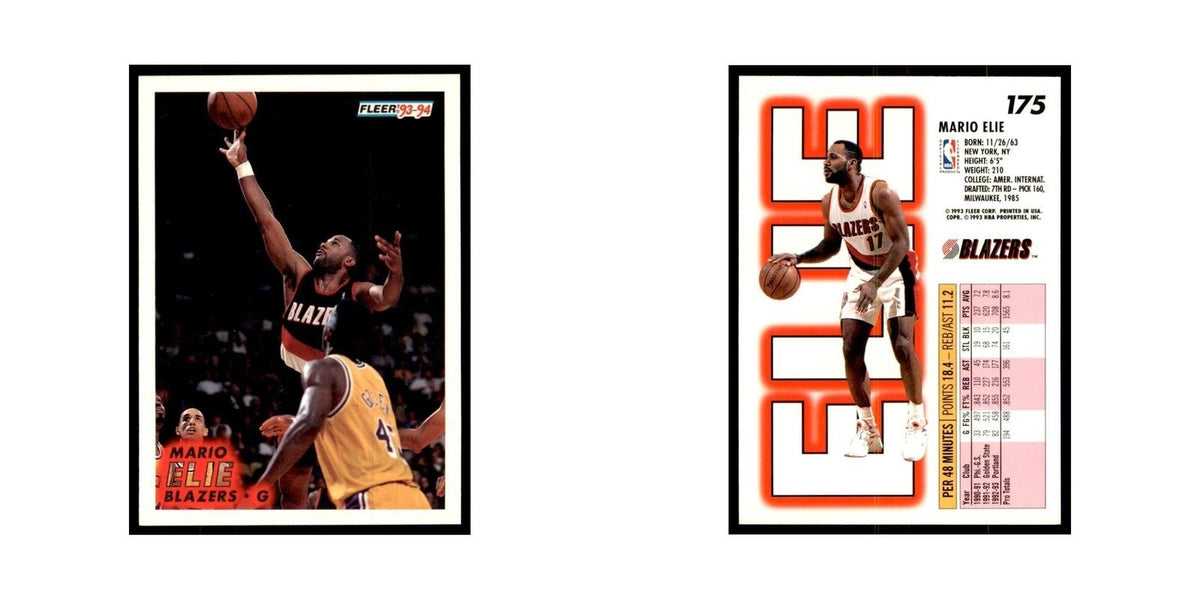 1993 Fleer. Mario Elie Basketball Cards #175