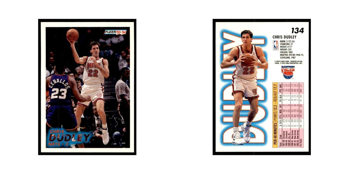 1993 Fleer. Chris Dudley Basketball Cards #134