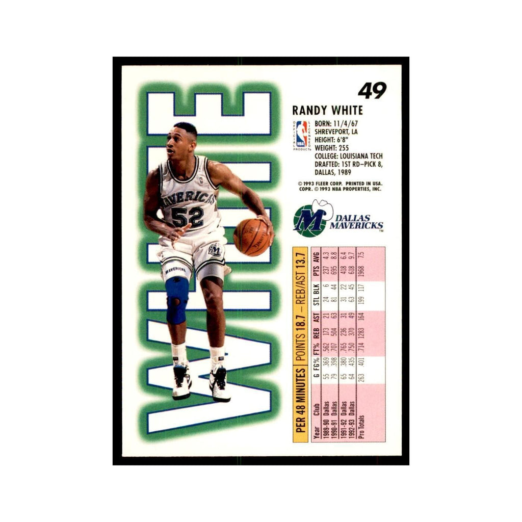 1993 Fleer. Randy White Basketball Cards #49