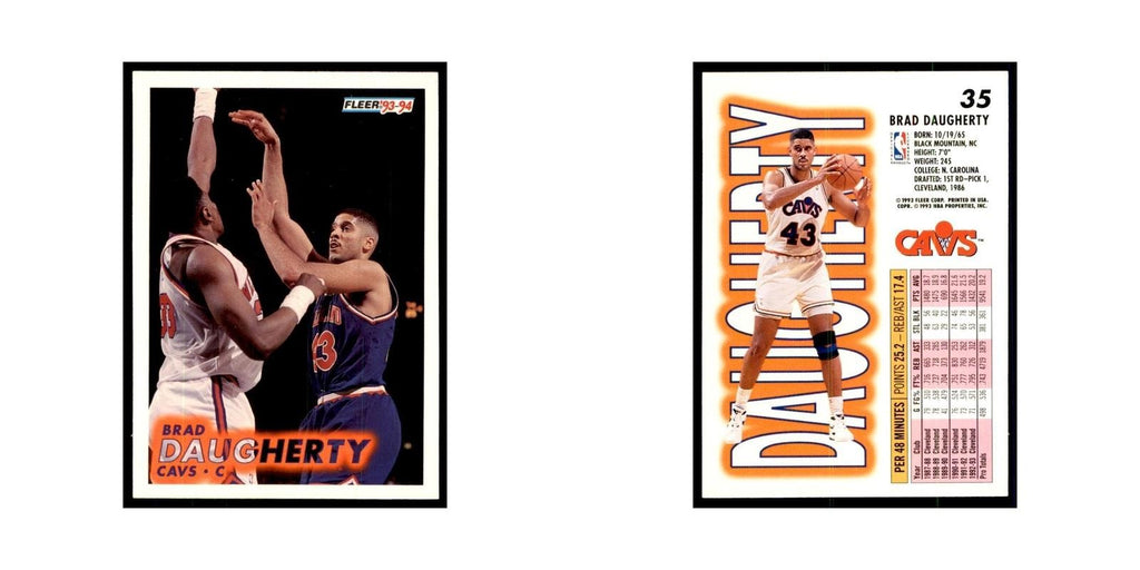 1993 Fleer. Brad Daugherty Basketball Cards #35