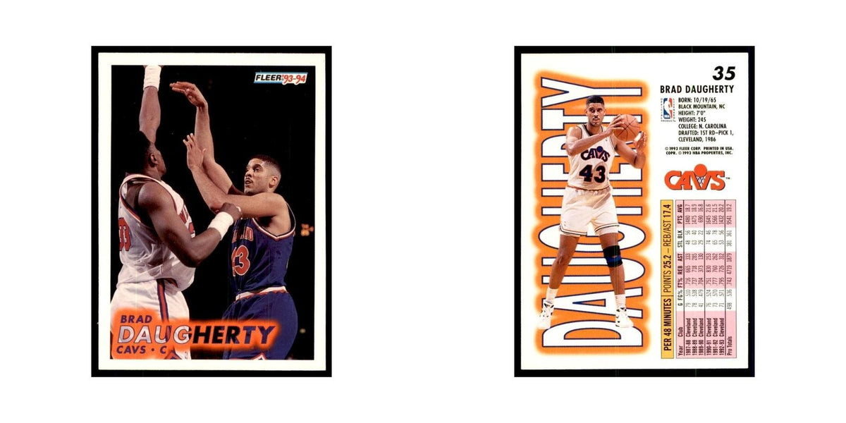 1993 Fleer. Brad Daugherty Basketball Cards #35