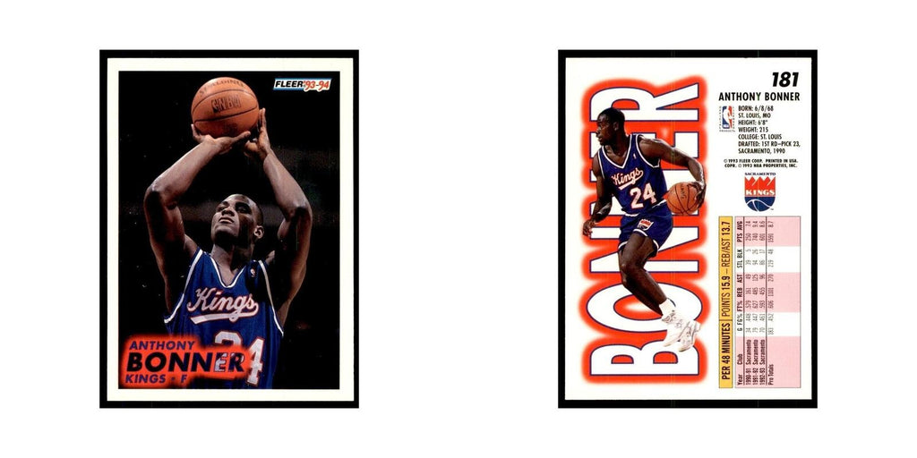 1993 Fleer. Anthony Bonner Basketball Cards #181