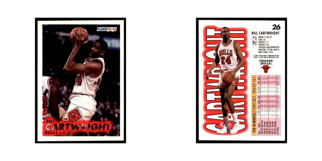 1993 Fleer. Bill Cartwright Basketball Cards #26