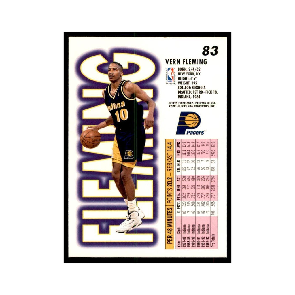 1993 Fleer. Vern Fleming Basketball Cards #83