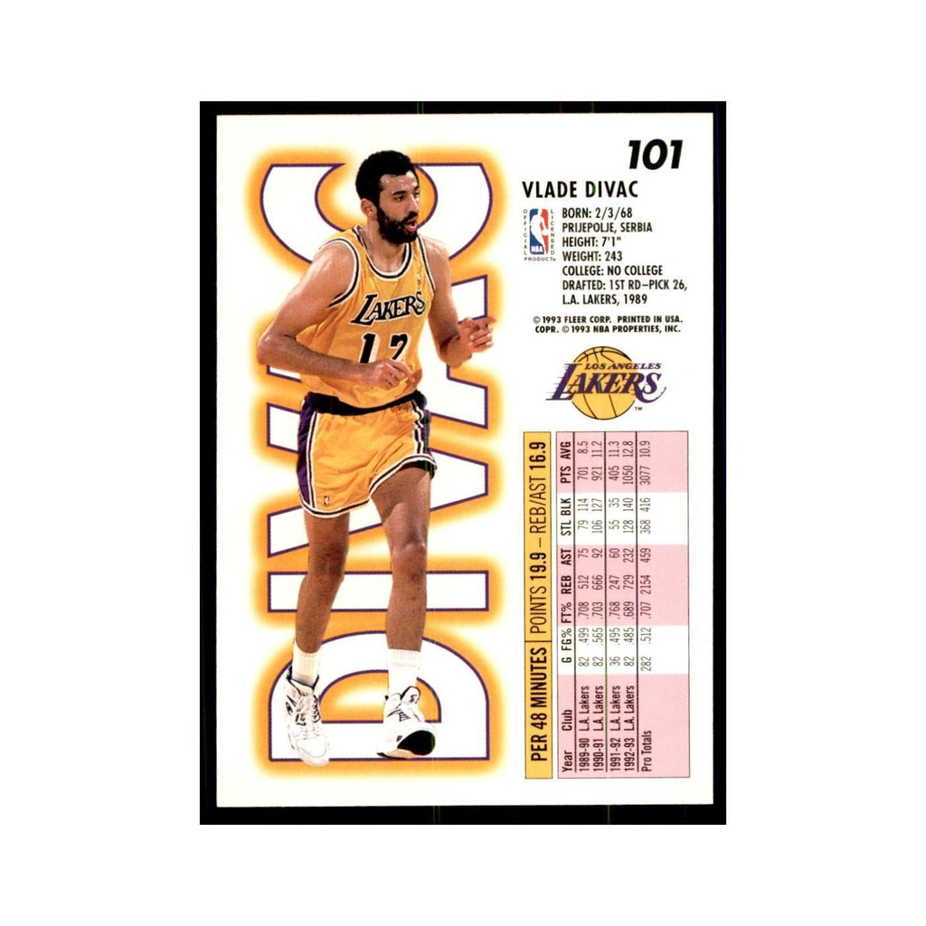 1993 Fleer. Vlade Divac Basketball Cards #101