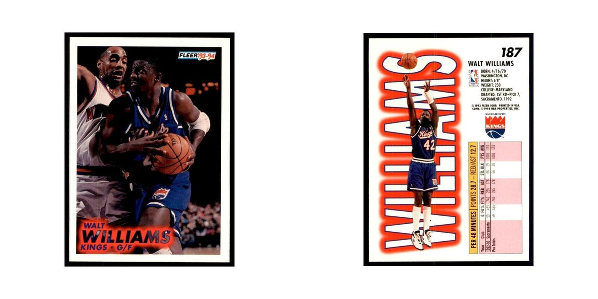 1993 Fleer. Walt Williams Basketball Cards #187