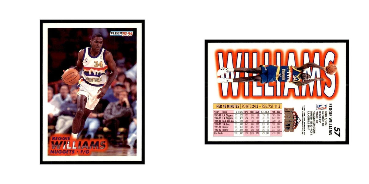 1993 Fleer. Reggie Williams Basketball Cards #57