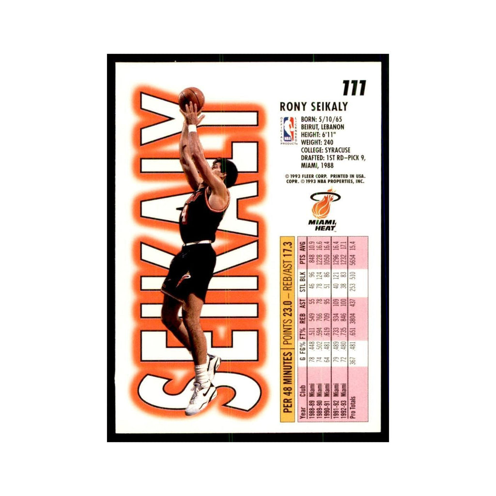 1993 Fleer. Rony Seikaly Basketball Cards #111