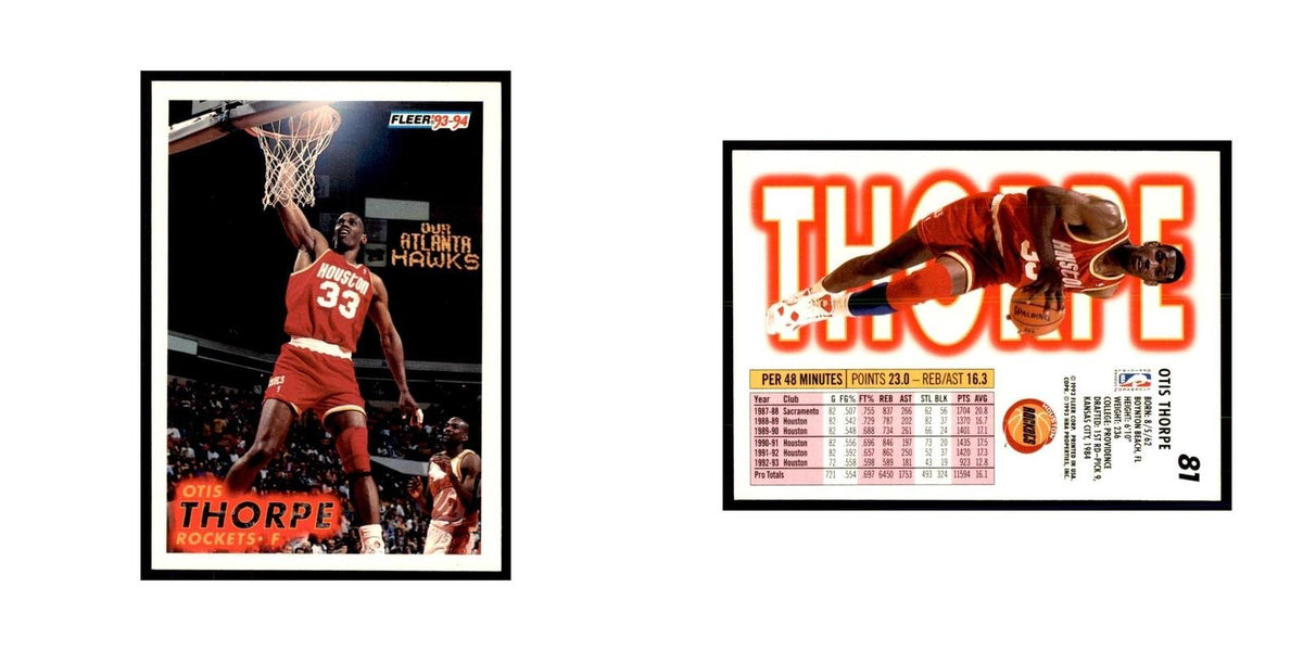 1993 Fleer. Otis Thorpe Basketball Cards #81