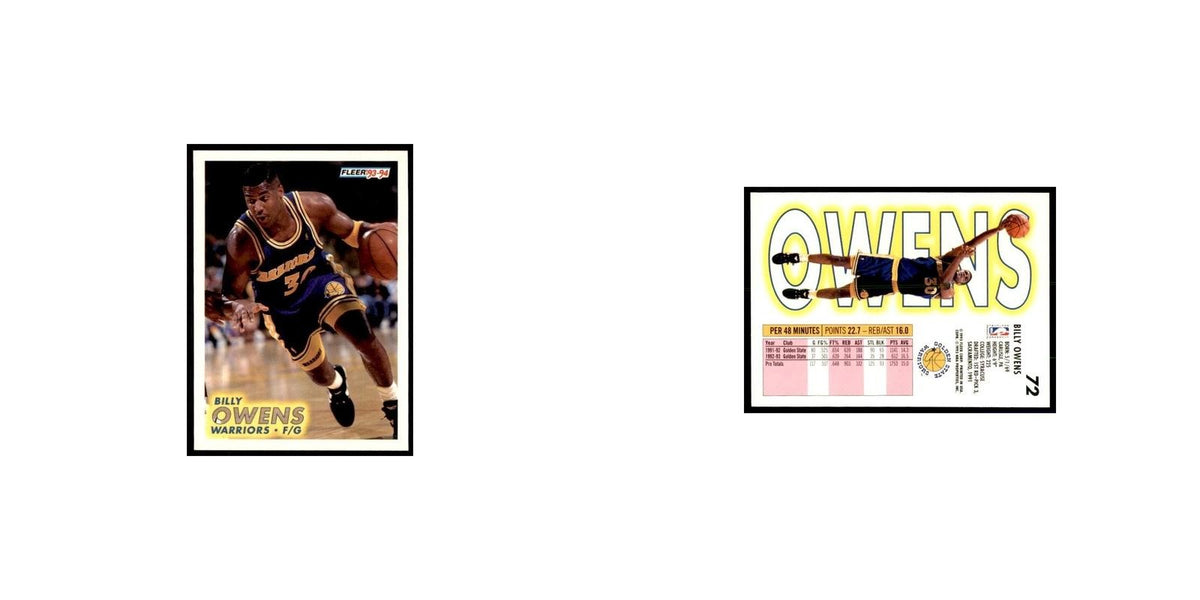 1993 Fleer. Billy Owens Basketball Cards #72