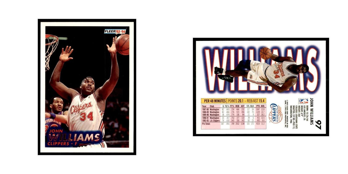 1993 Fleer. John Williams Basketball Cards #97