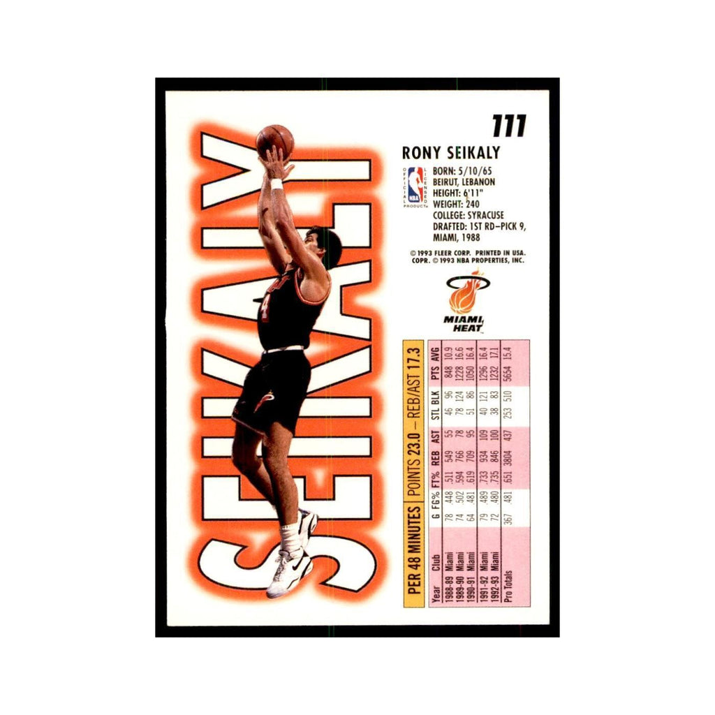 1993 Fleer. Rony Seikaly Basketball Cards #111