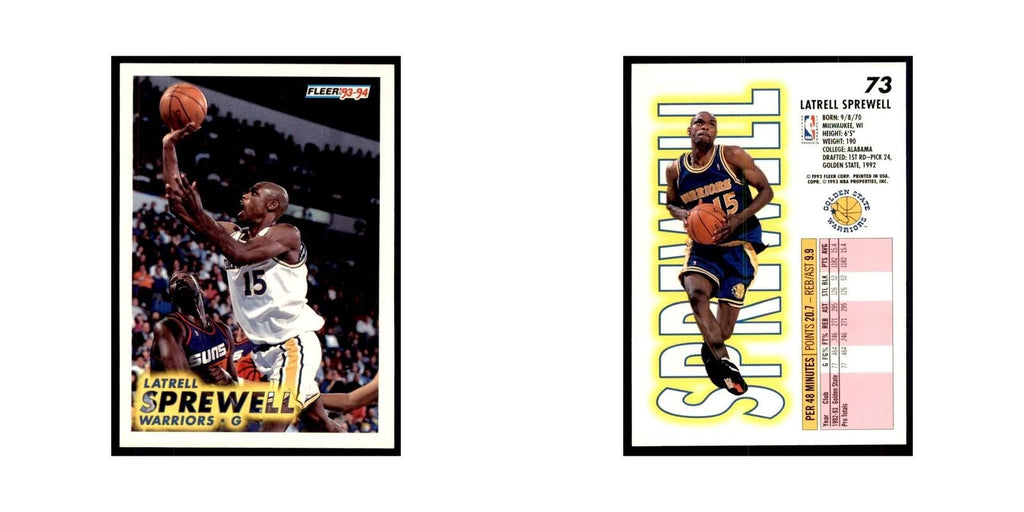 1993 Fleer. Latrell Sprewell Basketball Cards #73
