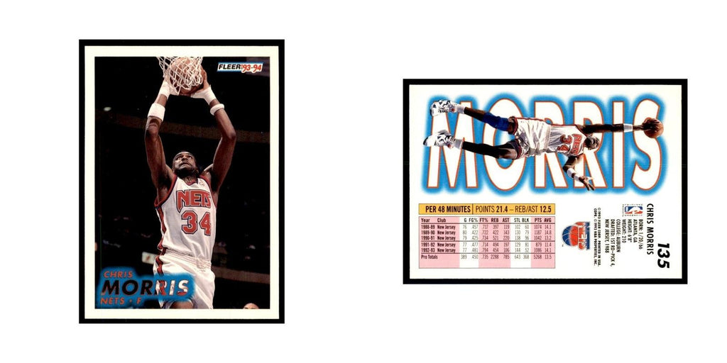 1993 Fleer. Chris Morris Basketball Cards #135