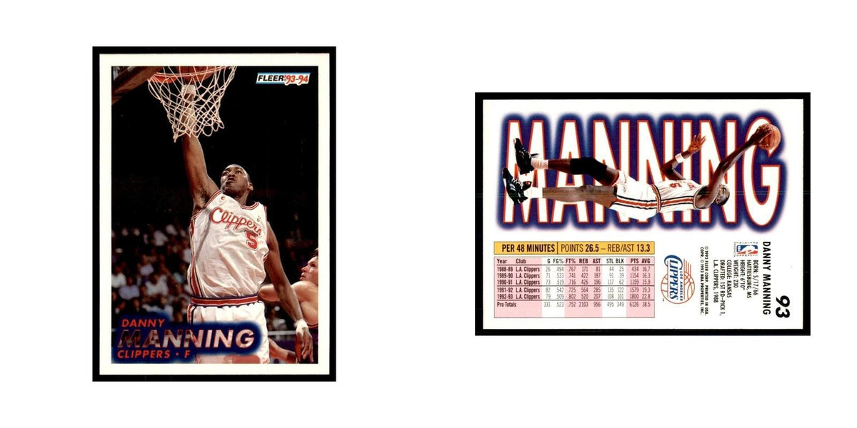 1993 Fleer. Danny Manning Basketball Cards #93