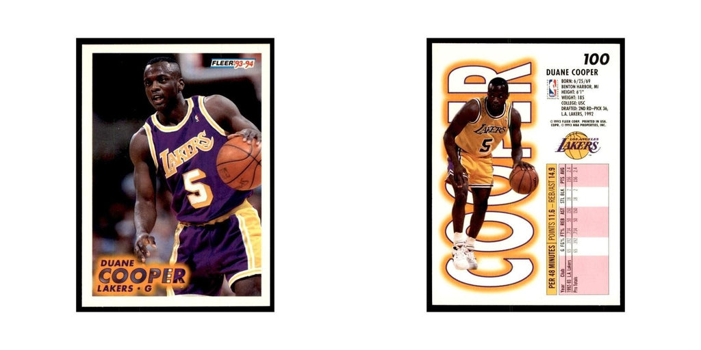 1993 Fleer. Duane Cooper Basketball Cards #100