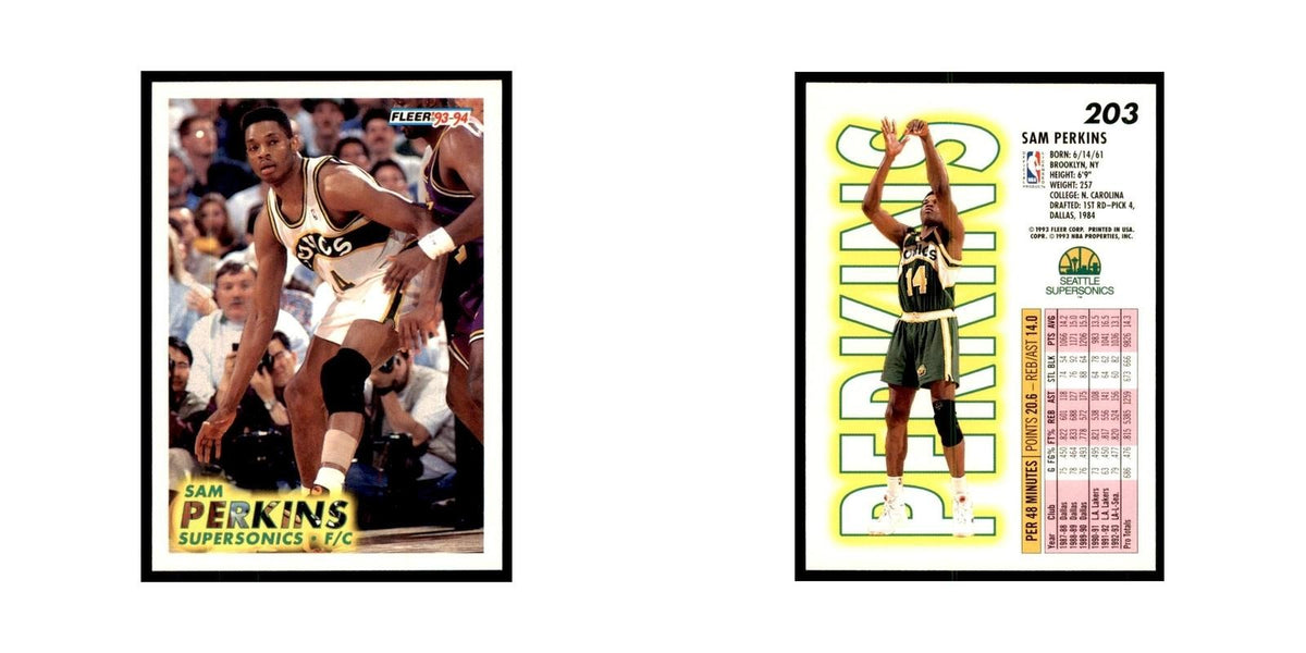 1993 Fleer. Sam Perkins Basketball Cards #203