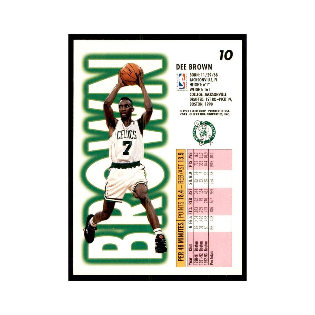 1993 Fleer. Dee Brown Basketball Cards #10