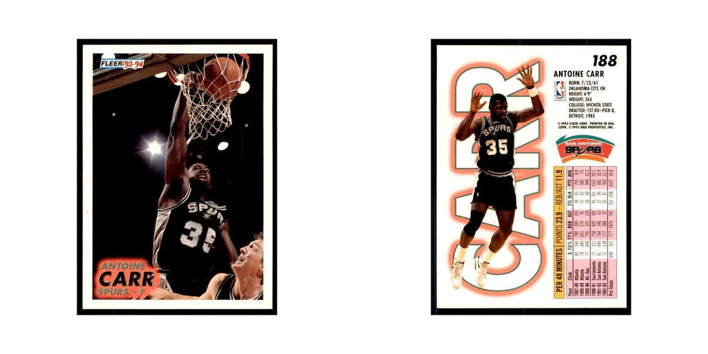 1993 Fleer. Antoine Carr Basketball Cards #188