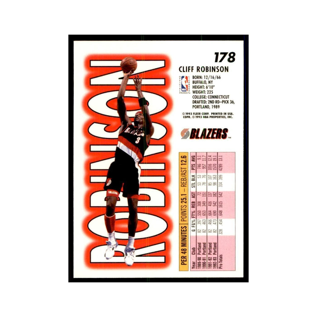 1993 Fleer. Clifford Robinson Basketball Cards #178