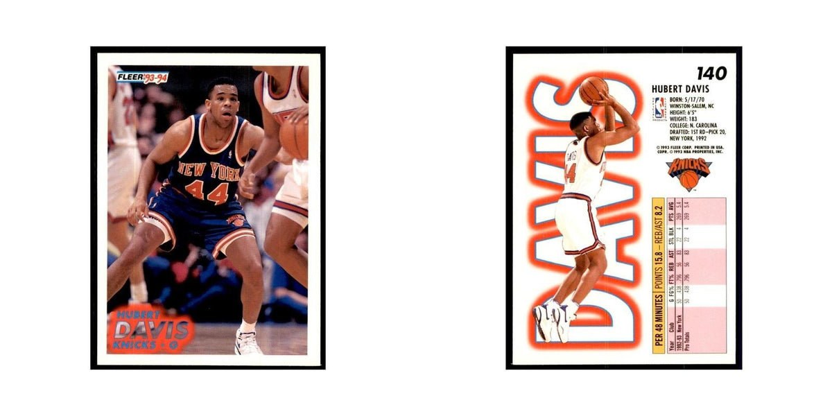 1993 Fleer. Hubert Davis Basketball Cards #140
