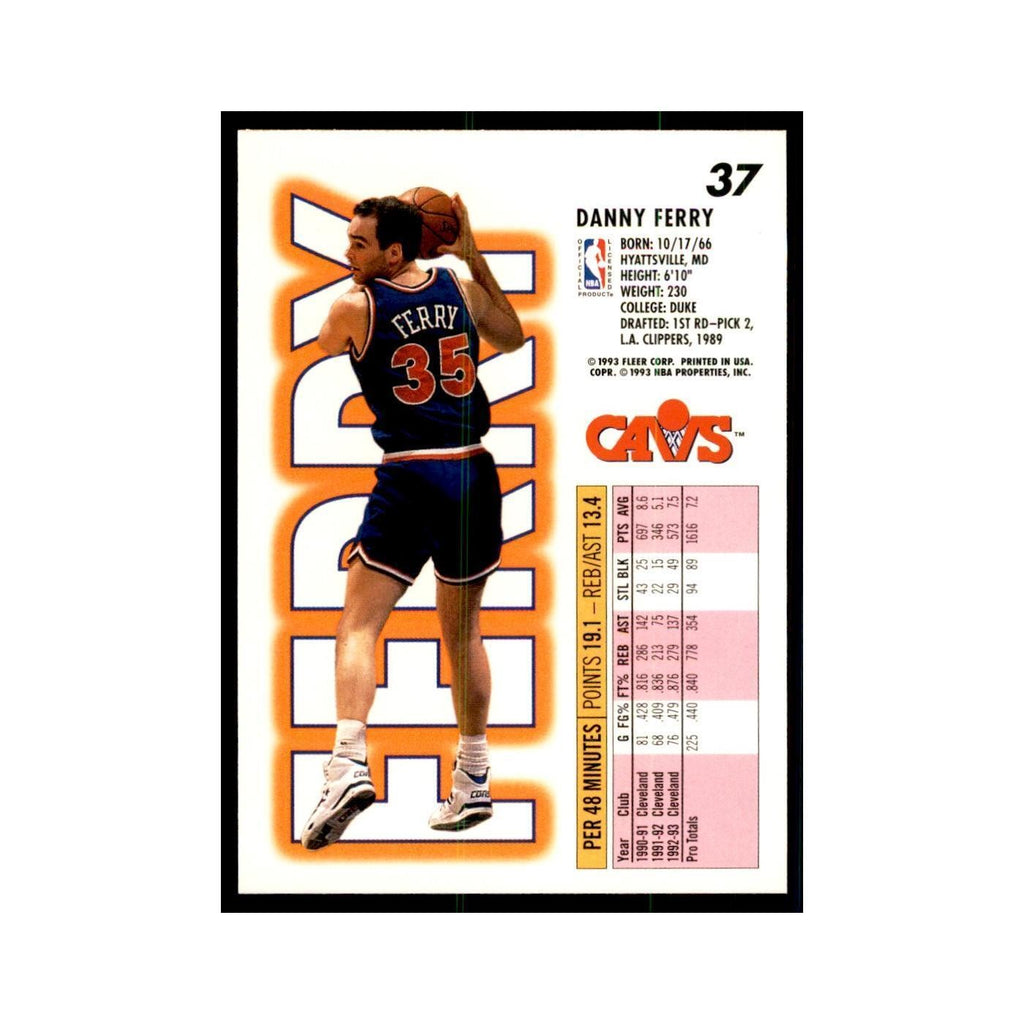 1993 Fleer. Danny Ferry Basketball Cards #37