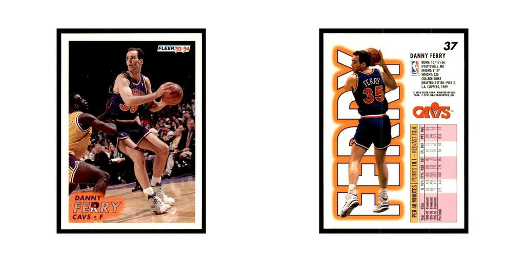 1993 Fleer. Danny Ferry Basketball Cards #37