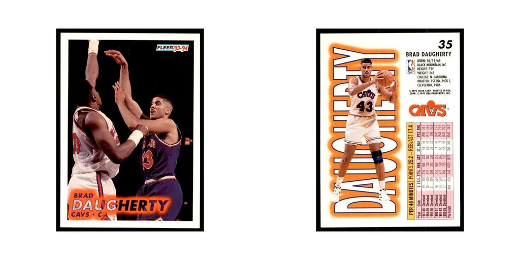 1993 Fleer. Brad Daugherty Basketball Cards #35