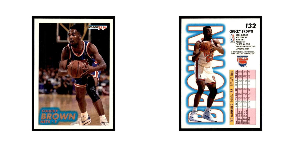 1993 Fleer. Chucky Brown Basketball Cards #132