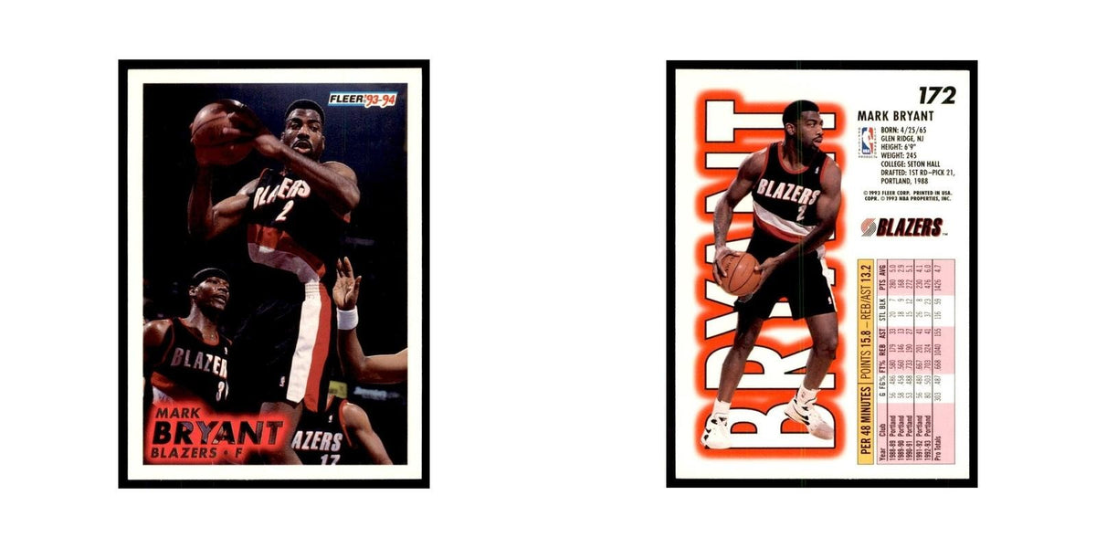 1993 Fleer. Mark Bryant Basketball Cards #172