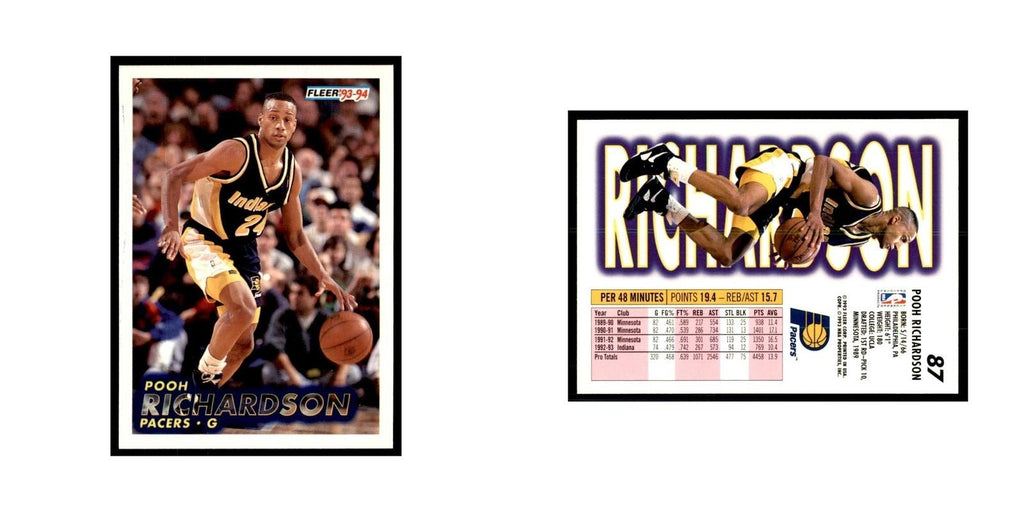 1993 Fleer. Pooh Richardson Basketball Cards #87