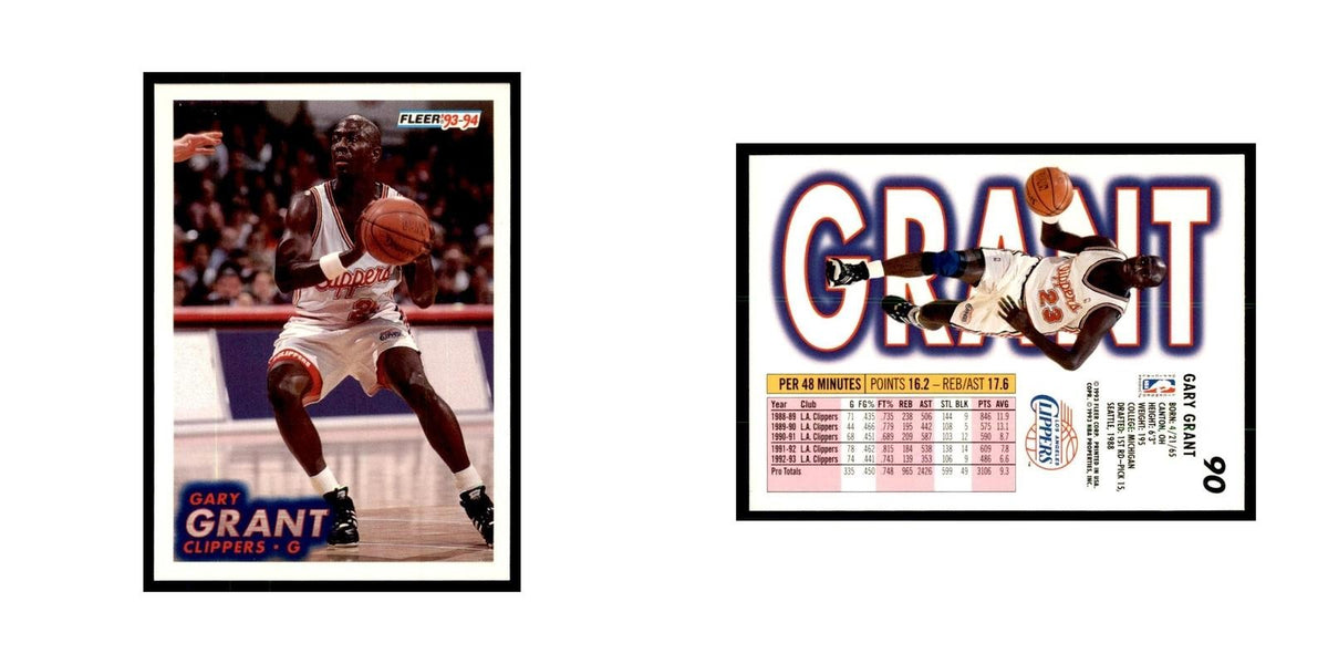 1993 Fleer. Gary Grant Basketball Cards #90