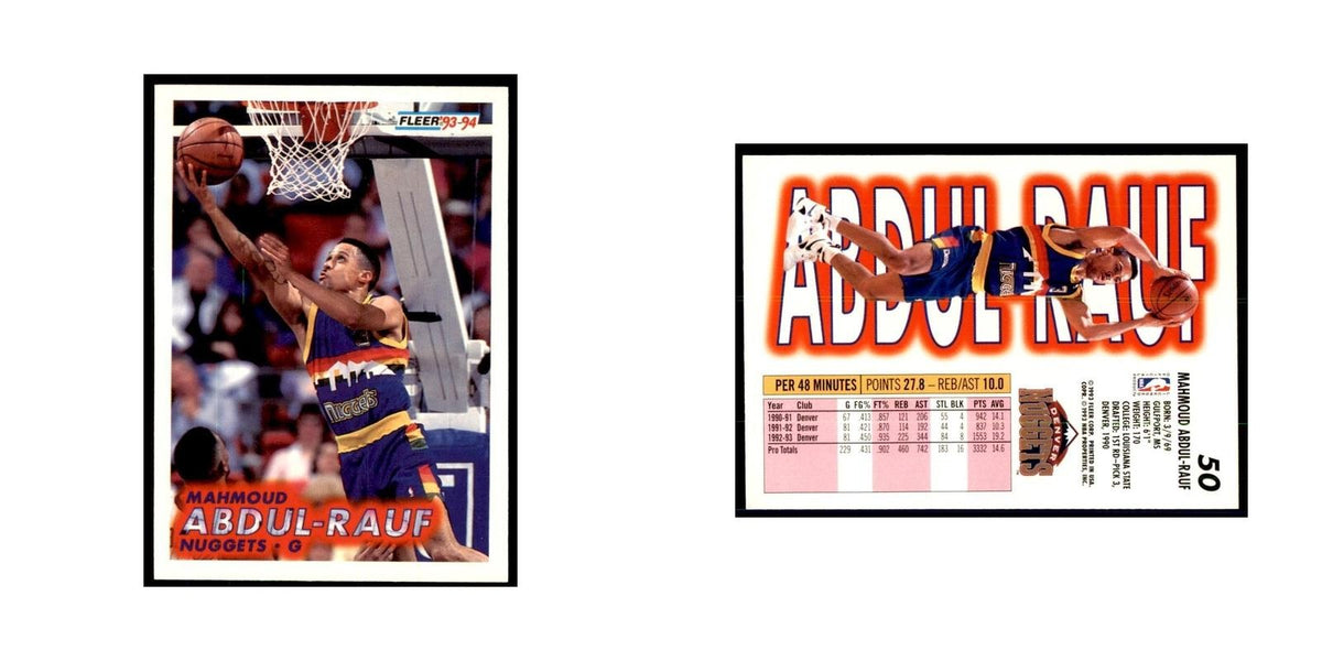 1993 Fleer. Mahmoud Abdul-Rauf Basketball Cards #50