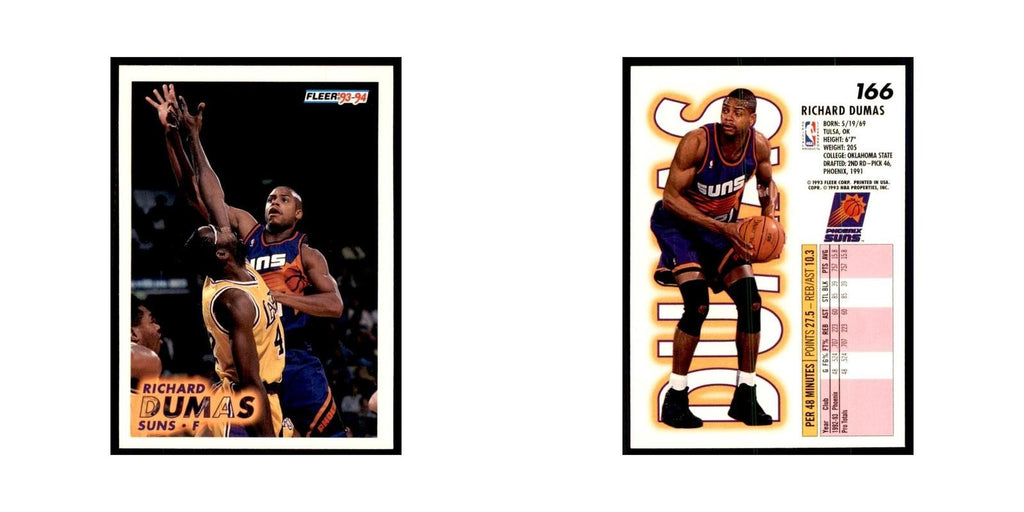 1993 Fleer. Richard Dumas Basketball Cards #166